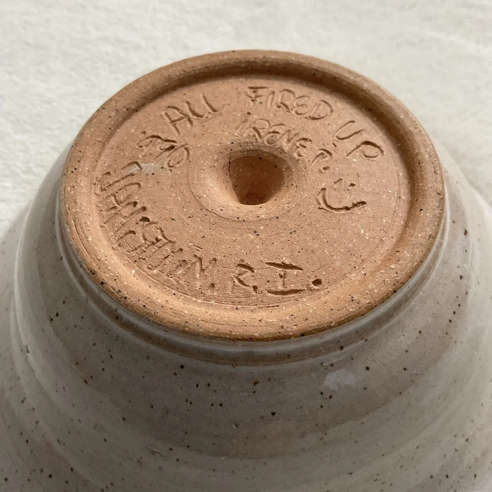 Vintage Studio Pottery Ring Holder Dish Signed Jamestown RI 1990